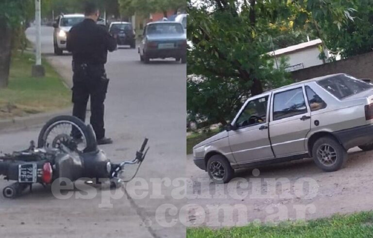 Fuerte choque entre auto y moto en el norte: un herido