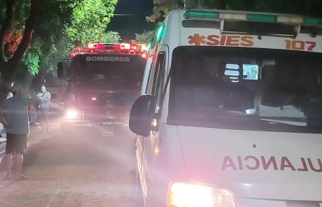 bomberos noche ambulancia